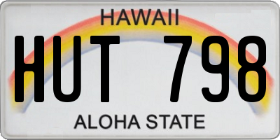 HI license plate HUT798