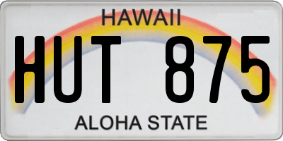 HI license plate HUT875