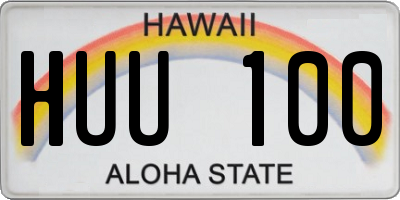 HI license plate HUU100