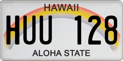 HI license plate HUU128