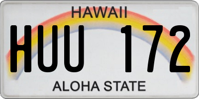 HI license plate HUU172
