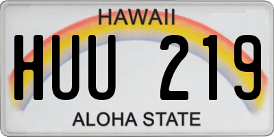 HI license plate HUU219
