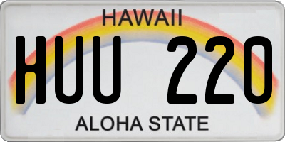 HI license plate HUU220