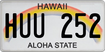 HI license plate HUU252
