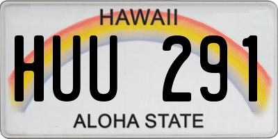 HI license plate HUU291