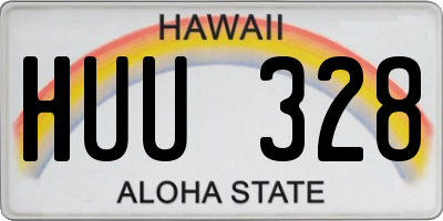 HI license plate HUU328