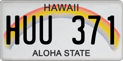 HI license plate HUU371