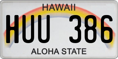 HI license plate HUU386