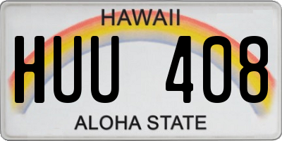 HI license plate HUU408