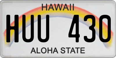 HI license plate HUU430