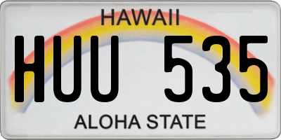 HI license plate HUU535