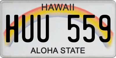 HI license plate HUU559
