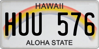 HI license plate HUU576