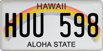 HI license plate HUU598