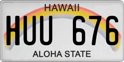 HI license plate HUU676