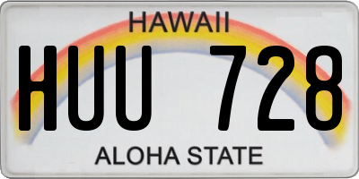 HI license plate HUU728