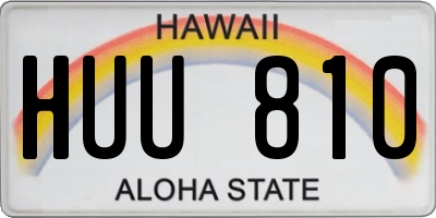 HI license plate HUU810
