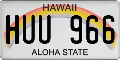 HI license plate HUU966