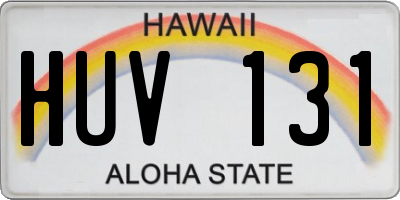 HI license plate HUV131