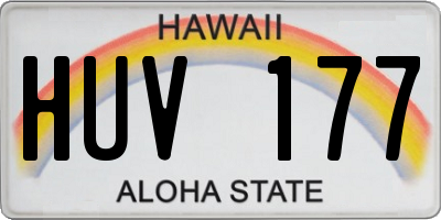 HI license plate HUV177