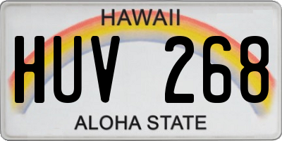 HI license plate HUV268