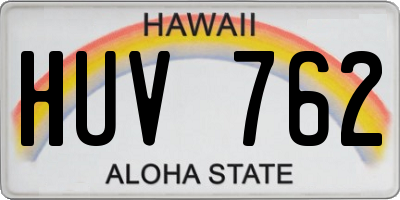 HI license plate HUV762