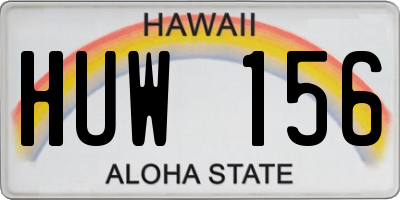 HI license plate HUW156