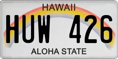 HI license plate HUW426