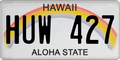 HI license plate HUW427