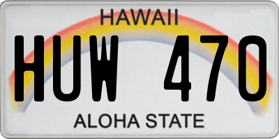 HI license plate HUW470