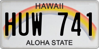 HI license plate HUW741