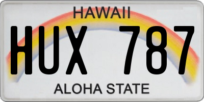 HI license plate HUX787