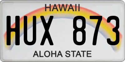 HI license plate HUX873