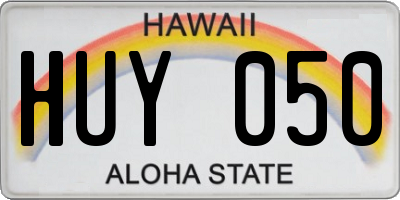 HI license plate HUY050