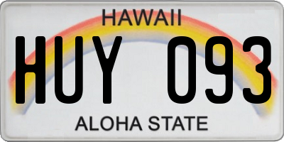 HI license plate HUY093