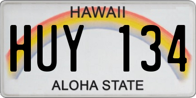 HI license plate HUY134