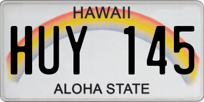 HI license plate HUY145