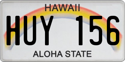 HI license plate HUY156