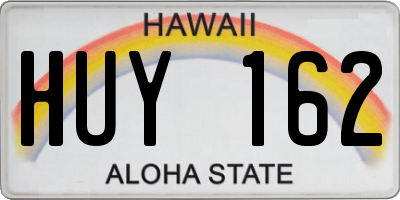 HI license plate HUY162
