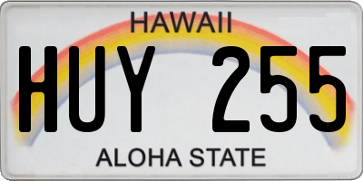 HI license plate HUY255