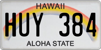 HI license plate HUY384