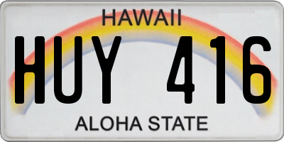 HI license plate HUY416