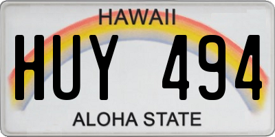 HI license plate HUY494