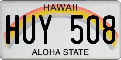 HI license plate HUY508