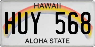 HI license plate HUY568