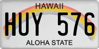 HI license plate HUY576
