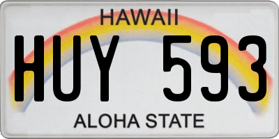 HI license plate HUY593