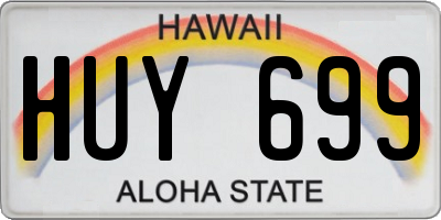 HI license plate HUY699