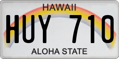 HI license plate HUY710