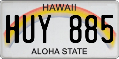 HI license plate HUY885